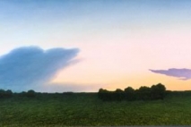 Blue Cloud and Purple Cloud, oil on masonite, 1996