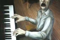 Piano Player, oil on masonite, 1994